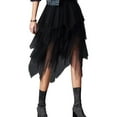 thumbnail image 1 of Lady ‘s Sexy Solid Color Mesh Irregular Elastic Tulle Bubble Skirt, 1 of 6