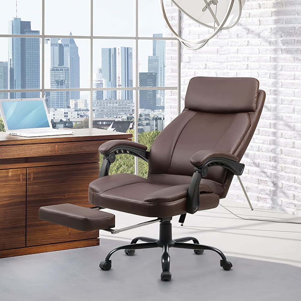High Back Executive Office Chair PU Leather Reclining Office Chair ...