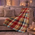 thumbnail image 6 of Autumn Plaid Harvest Living Room, Festive autumn celebration Scene, Warm Flannel Blanket for Living Room and Reading Nook with Detailed Artwork, Art Lovers autumn celebration Gift, Festive Home Decor, 6 of 9
