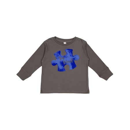 

Inktastic Autism Awareness Be Kind Dark Blue Puzzle Piece Gift Toddler Boy or Toddler Girl Long Sleeve T-Shirt