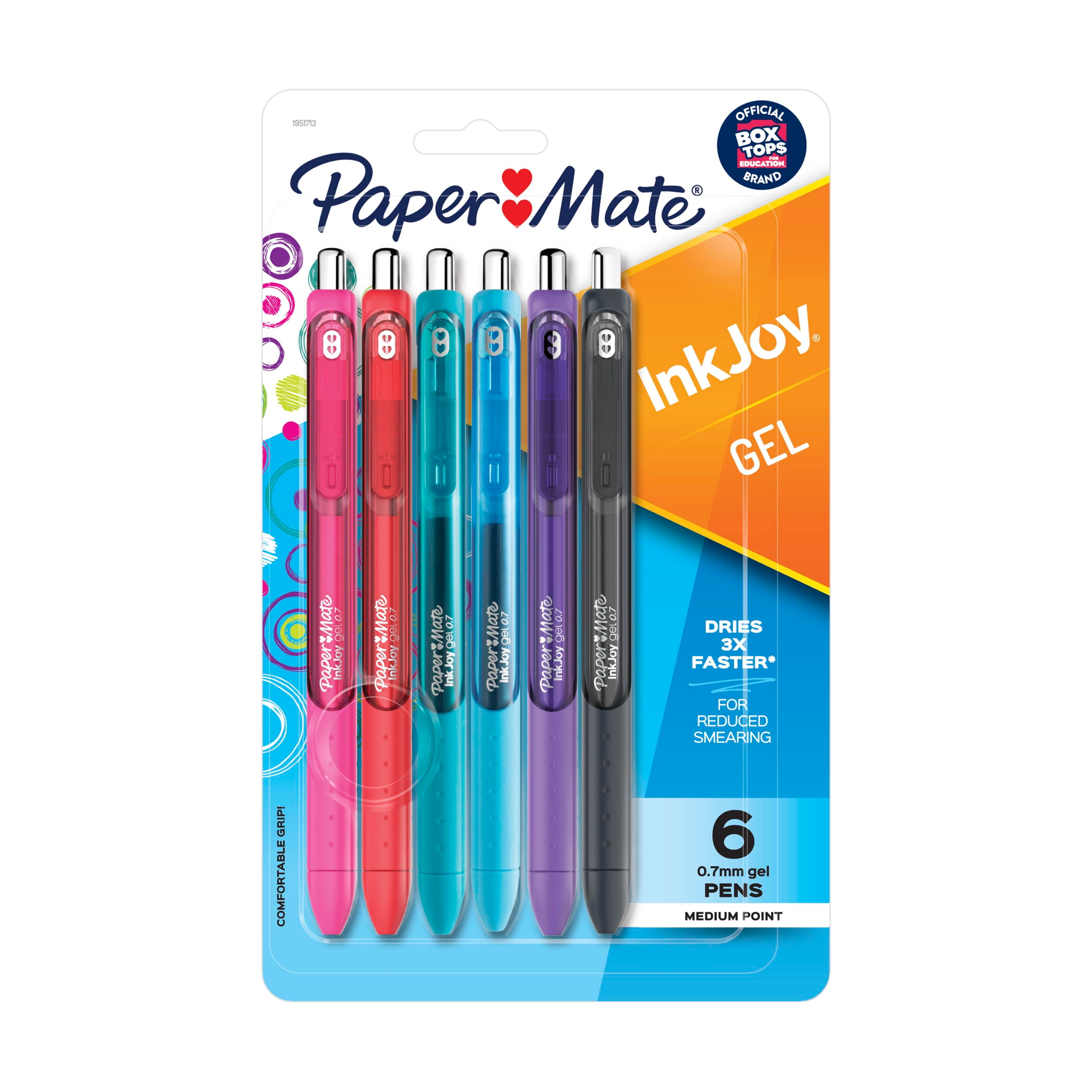 PaperMate InkJoy Gel Rollerball Pens Student Colours Assorted 6 pack 0.7mm 