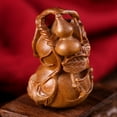 thumbnail image 2 of LOLIPPYY Traditional Chinese Style Gourd Ornament Set in Brown Sandalwood for Good Luck and Home Decoration, 2 of 8