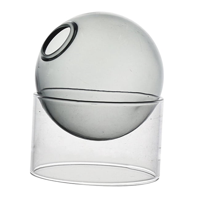 Abbracc Transparent Glass Hydroponic Vase Decor Flowerpot Terrarium Desk Vase Flower Pot Gray Short