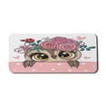 thumbnail image 1 of Animals Computer Mouse Pad, Cartoon Owls with Flowers on Ladybird and Small Hearts Polka Dots, Rectangle Non-Slip Rubber Mousepad X-Large, 35" x 15", Pastel Pink and Multicolor, by Ambesonne, 1 of 2