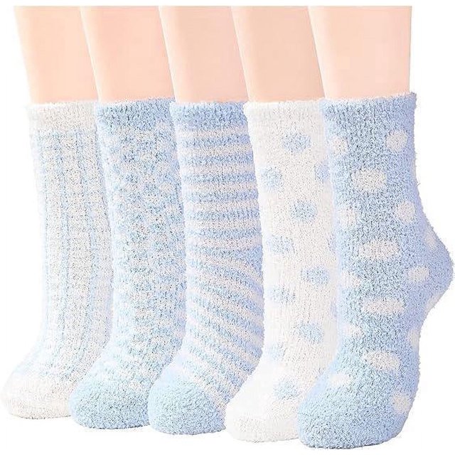 5 pairs of coral velvet socks autumn and winter thickened warm floor socks without shedding medium tube velvet sleep socks household half velvet socks
