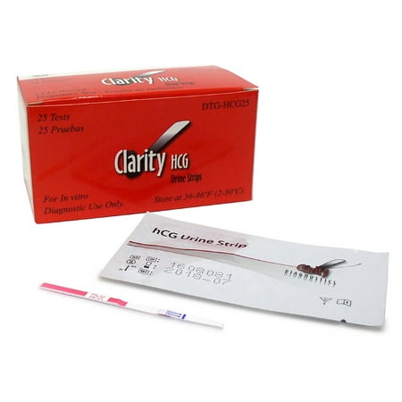 Clarity HCG Urine Pregnancy Test Strips Box (25 Strips)