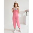 thumbnail image 2 of SILVERCELL 5-14T Girls Casual Sleeveless Jumpsuits Teens Girl Spaghetti Strap Loose Romper Long Pants Overalls with Pockets, 2 of 7