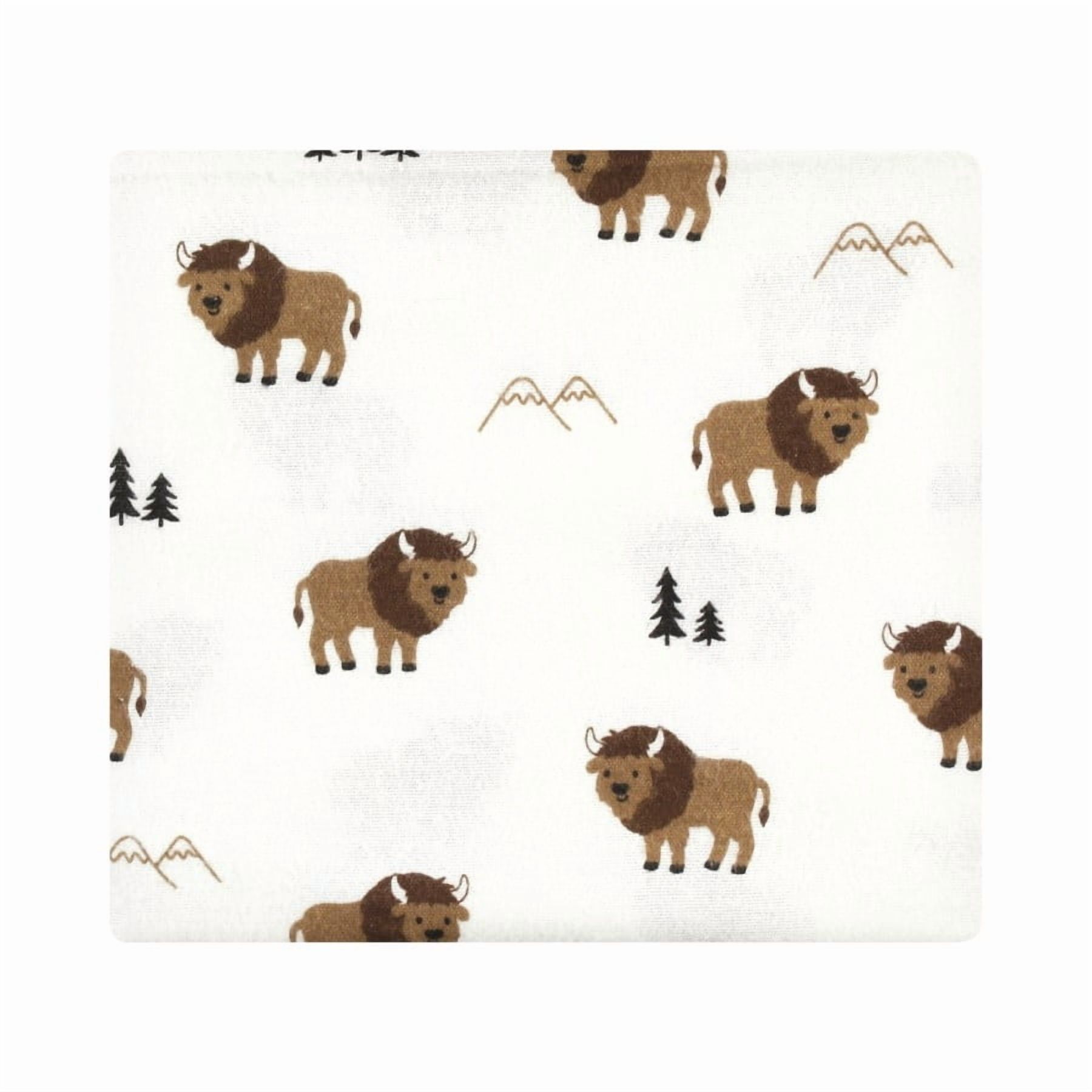 Hudson Baby Infant Boy Cotton Rich Flannel Receiving Blankets Bundle, Wild Buffalo, One Size
