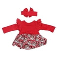 thumbnail image 2 of Baby Girls Holiday Santa Christmas Layette Outfit Dress Clothes (18M, Red), 2 of 4