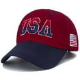 thumbnail image 3 of 2024 New America Flag Embroidery Baseball Cap for Men Women Cotton Snapback Hat Unisex Hip Hop USA Caps for Man   Patriotic Adjustable Cotton Dad Hat USA Embroidered American Flag Cap for Men Women, 3 of 7