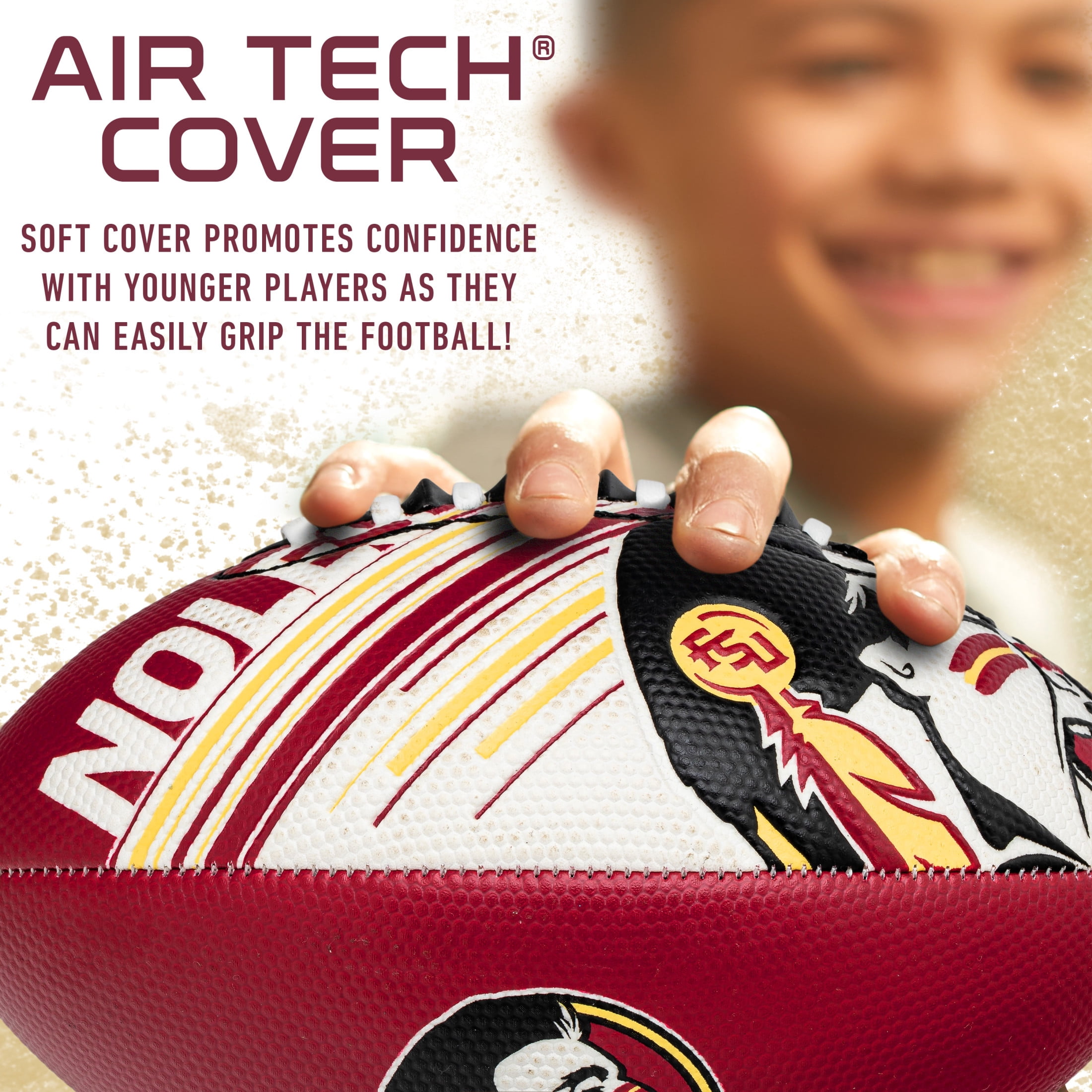 NCAA Florida State Football - Youth Mini Football - 8.5" Football- SPACELACE Easy Grip Texture- Perfect for Kids !