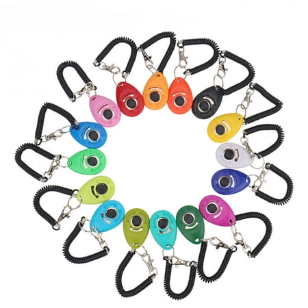 10pcs Random Pet Training Clicker Cat Dog Toy Spring Keyring Portable Sound Pet Training Supplies
