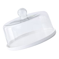 PBPBOX Cake Plate Cover Kit, White Ceramic and Glass for Home Use, 1Pc