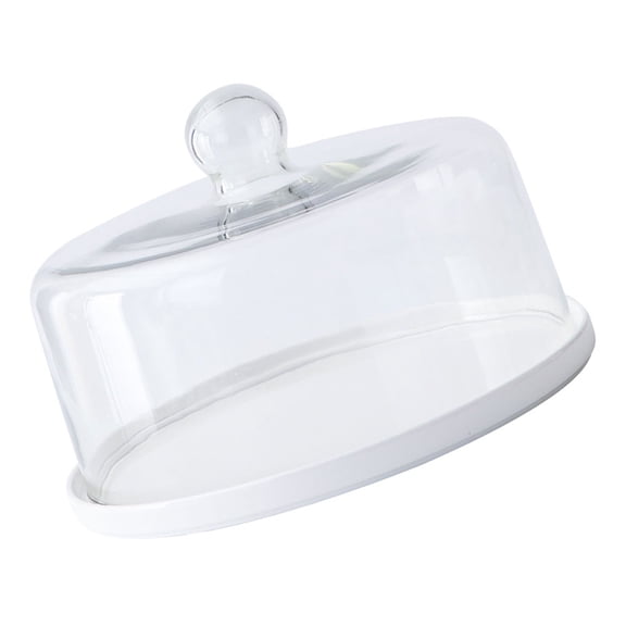 PBPBOX Cake Plate Cover Kit, White Ceramic and Glass for Home Use, 1Pc