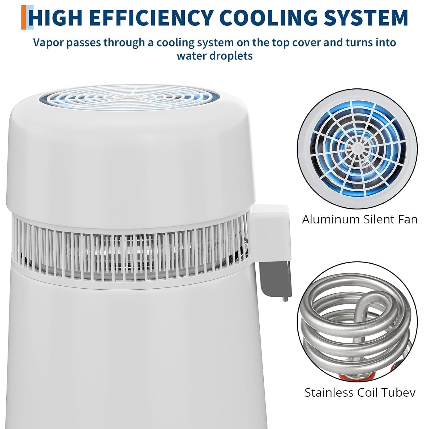 LIZHOUMIL Countertop Water Distiller 4L/6L, 750W-900W Stainless Steel, Plastic/Glass Jug