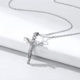 thumbnail image 3 of Nofade Silver Men Women Sterling Silver Jesus Christ Crucifix Cross Pendant Necklace with 18 Inches Sterling Silver Chain, Customizable (with Gift Box), 3 of 7