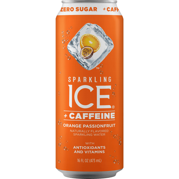 Sparkling Ice® + Caffeine Orange Passionfruit, 16 Fl Oz Can, 12 Count