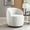 White, variant on White Velvet Armchair With Rotatable Function And Black Powder Coating Ring