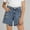 Blue, variant on BXJX Girls Denim Shorts, Summer Elastic Waist Relaxed Fit School Kids Jean Shorts Blue Size 8-9 T