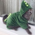 thumbnail image 3 of Mascota gato ropa de invierno divertido dinosaurio cachorro perro gato cálido felpa polar abrigo sudaderas con capucha suéter gatito M TUNC Sencillez, 3 of 5
