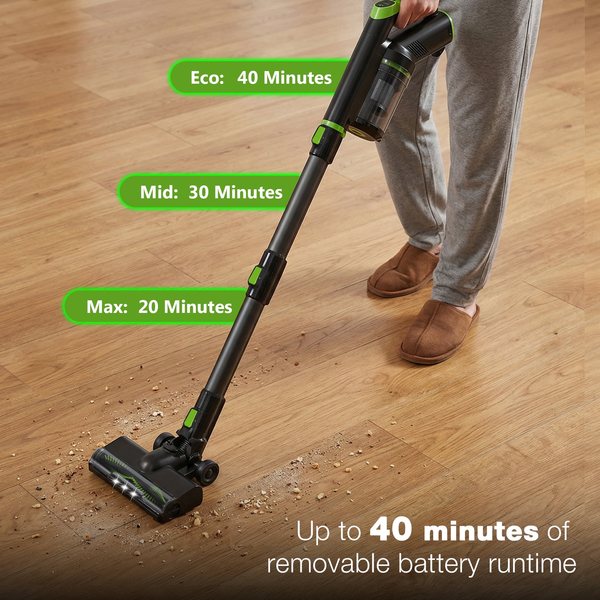 Maircle Anti-Tangle Cordless Stick Vacuum, Powerful But Quiet Cordless Vacuum With LED Display & Fade-Free Suction, Lightweight Vacuum Cleaner For Hard Floors, Carpets, Pet Hair
