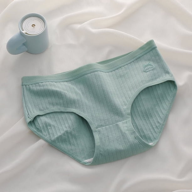 Ropa interior de mujer, ropa interior japonesa de algodón para mujer, color sólido, sencilla, cómoda, con cintura y entrepierna de algodón para niñas