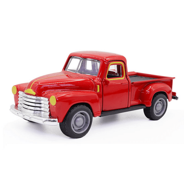 Camionnettes Classiques à l'Échelle 1:32 Modèle de Voiture en Alliage à Rétrofriction Moulé sous Pression & Jouets Véhicule pour Garçons Enfants Collection de Noël Voiture Jouet Rouge