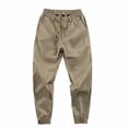 thumbnail image 6 of LIaqionyy Mens Pants Elastic Waist Lightweight Drawstring Casual Hiking Workout Athletic Joggers with Pockets, 6 of 8