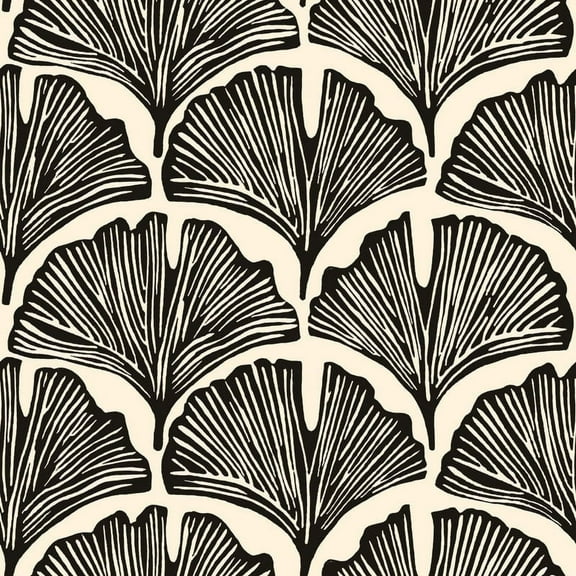 Tempaper x Novogratz Black Feather Palm Peel and Stick Wallpaper, 20.5" x 16.5'