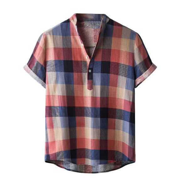YYDGH Men's Hawaiian Color Block Shirt Short Sleeve Button Down Shirts Casual Casual Summer Beach Shirt Blue 3XL