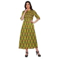thumbnail image 2 of Moomaya Printed Short Sleeve Long Kurti A-Line Tunic Dresses Indian Top For Women, 2 of 5