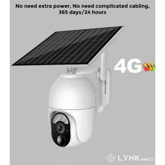 4G SOLAR Security HD 4MP Camera, 12m AI Human Detection,2-Way Audio, App, Sim Card