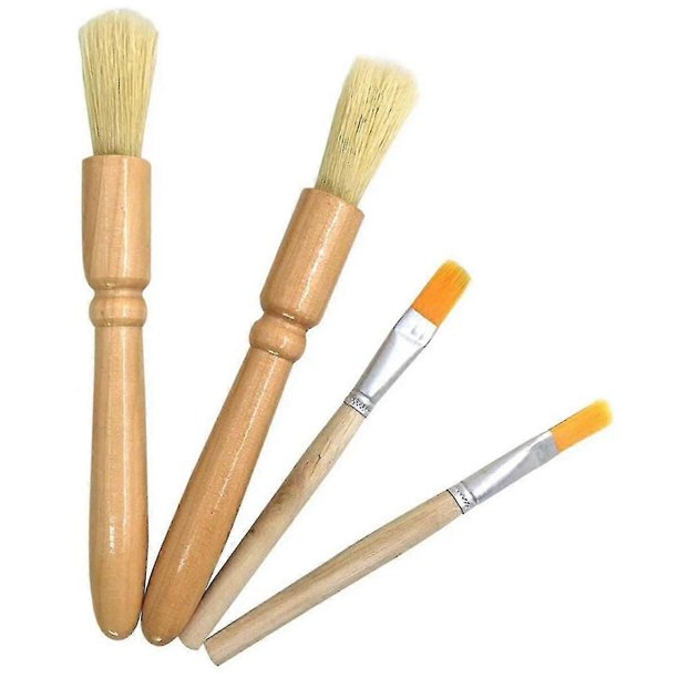 Cepillo de limpieza para café de 4 piezas con mango de madera. El cepillo de limpieza se utiliza para limpiar molinillos de café.