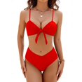thumbnail image 3 of Women'sNormalSwimwearBikiniSwimsuit2PcsPlainBeachWearHolidayBathingSuits, 3 of 5
