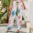 thumbnail image 6 of Wide Leg Pants Woman, Bright Colorful Celebration Pattern High Waist Knot Palazzo Pants for Women, Elastic Sweatpants Yoga Lounge Pants Trousers with Pockets Fall Pants for Women 2024, 6 of 6