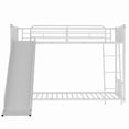 thumbnail image 5 of DreamBuck Twin over Twin Bunk Bed with Slide, Metal Floor Bunk Beds with Safety Guardrails and Ladder, Space-saving Bunk Bed for Teens Adults, No Box Spring Needed, Noise Free, White, 5 of 9