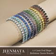thumbnail image 3 of JeenMata 5.5 Carat August Peridot - Oval Cut Birthstone Tennis Bracelet Eternity Design - White Gold Plating, Female, Adult, 3 of 9