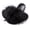 Black, variant on Womens Plush Slide On Open Toe Slipper with Memory Foam