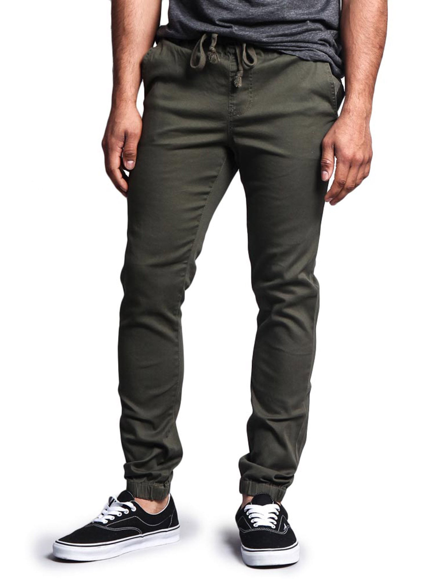G-Style - Victorious Men's Slant-Pocket Skinny Jogger Twill Pants JG876 ...