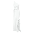 thumbnail image 4 of Viikei Short Sleeve Dress for Women Dress Tops Womens Tops Dressy Casual Womens One Shoulder Ruched Ruffle Formal Evening DressSlim Maxi Dresses, 4 of 6