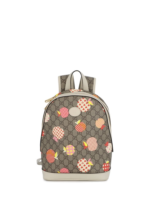 Pre-Owned Gucci Apple Heart GG Supreme Leather Backpack 552884 GUCCI Handbag Women's
