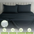 thumbnail image 4 of Lux Decor Collection Rayon from Bamboo Blend Sheets King Size - 4 Piece Cooling Bed Sheets Set, Black, 4 of 9