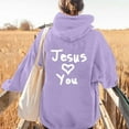 thumbnail image 4 of Jesus Hoodies for Women 2025 Long Sleeve Cute Y2K Christian Hoodie with Pockets Hooded Sweatshirt Pullover Tops, 4 of 5