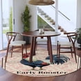 thumbnail image 3 of Early Rooster Round Area Rug 7Ft Washable Circle Rugs for Dorm Laundry Room, Pink Spring Farmhouse Leaves Burlap Non-Slip Carpet Floor Mats Indoor Outdoor Carpet Runner Aesthetic Home Decor, 3 of 8