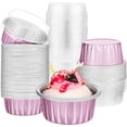 thumbnail image 5 of Casewin Disposable Ramekins with Lids Pink, 5 oz 50 Pack Aluminum Cups for Baking, Aluminum Foil Cups Creme Brulee Muffin Cupcake Baking Cup Mini Pudding Cups for Party Wedding Birthday, 5 of 7