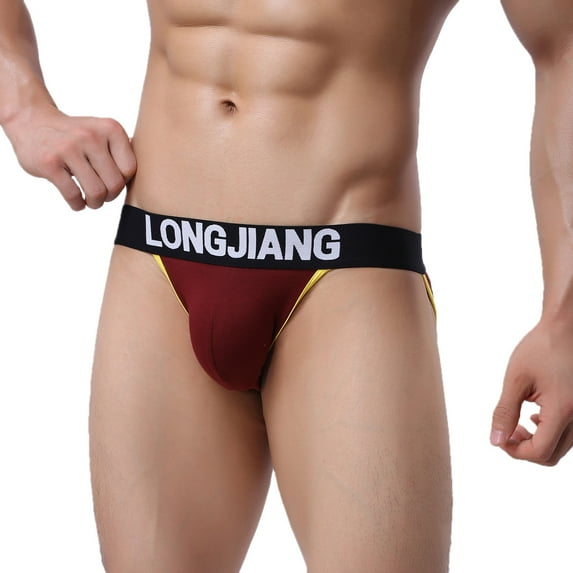 Eashery Men'S Underwear Briefs Color Sports Men's Low-Waist Underwear Underwear Matching Ding Double Men's underwear S