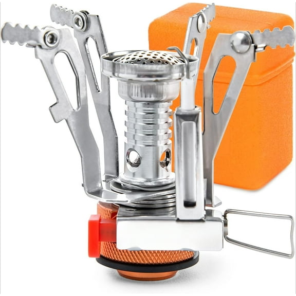 Backpacking Stove - Portable Camping Stove - Small Backpack Camp Single Burner for Propane Butane Isobutane Fuel