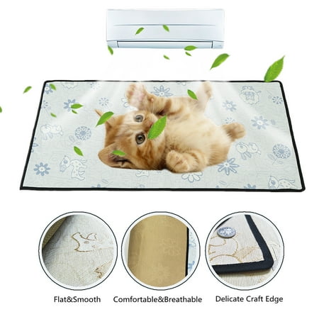 4 Size Pet Cooling Mat Non-Toxic Dog Chill Breathable Ped Bed Indoor Summer Heat Relief Cushion Gel Pad Seat Comfortable Skin-friendly For Puppy/Small/Medium/Large