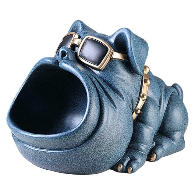 Estatua de perro, figurita, joyero, escultura artística, decoración para el hogar y la sala de estar. Azul