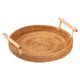 thumbnail image 2 of Cesta de almacenamiento de mimbre redonda tejida Bandeja para servir bocadillos de frutas con asa (M) Likrtyny Libre de BPA, 2 of 4